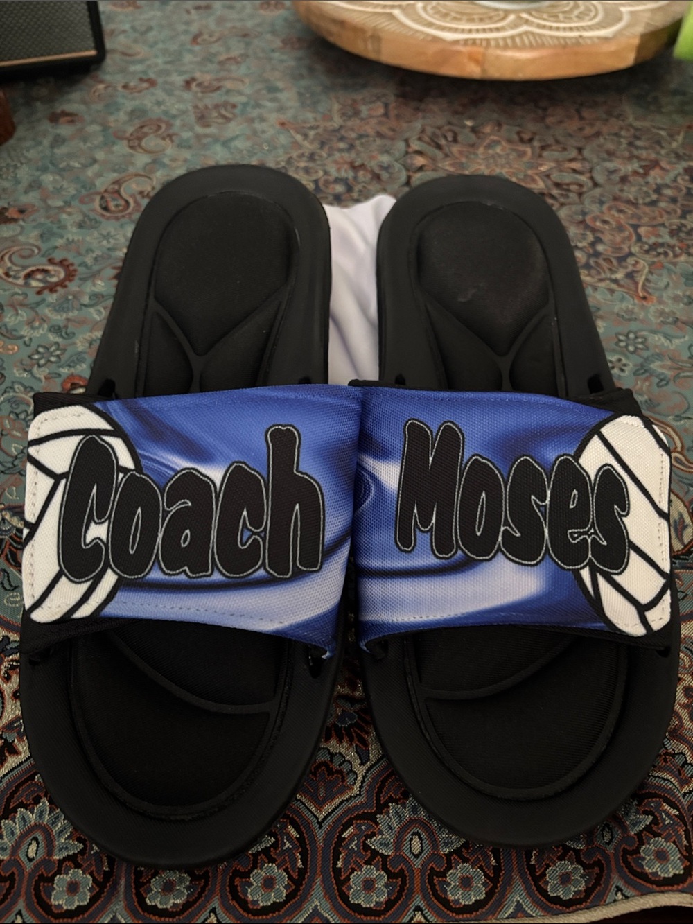 Custom Coach *Moses Blue Volleyball Slide Sandals
